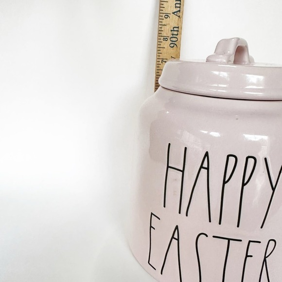 Ray Dunn Pink Food Storage Cookie Jar Happy Easter - Picture 3 of 11